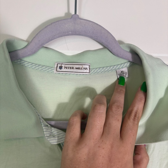 Peter‎ Millar Crown Sport Mint Green Polo 100% Cotton Size XL - Picture 3 of 3